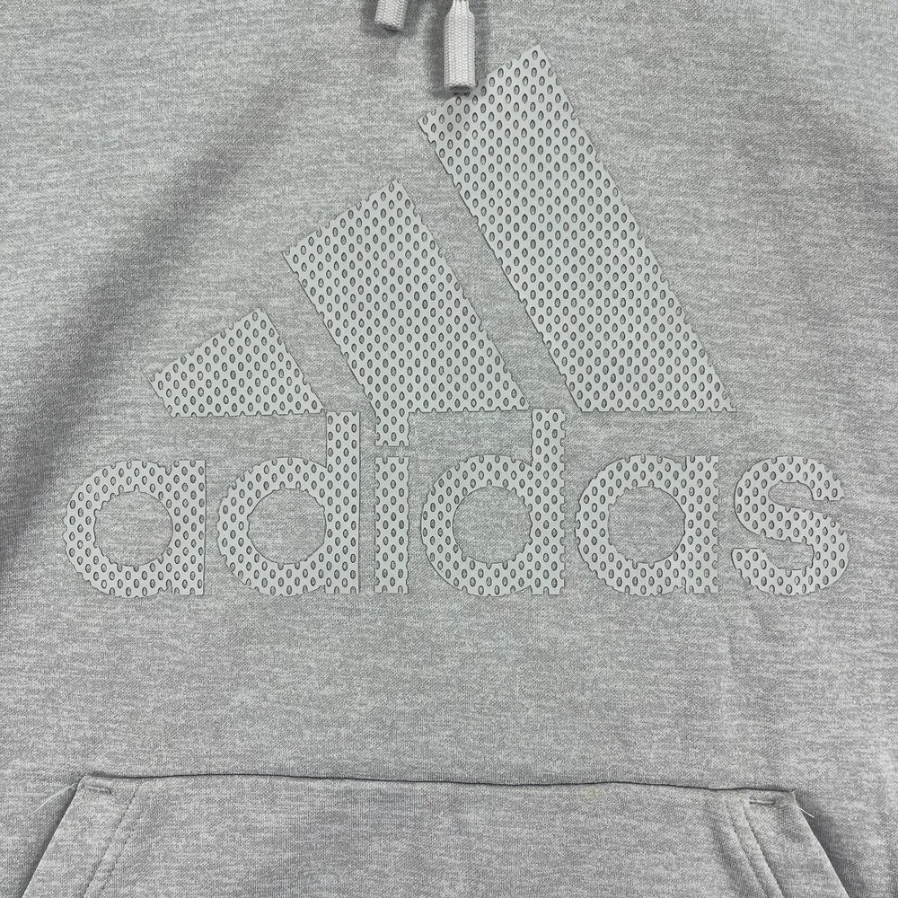 Adidas Hoodie‎ Men 2XL Gray ClimaWarm Pullover Sweatshirt Athletic Logo